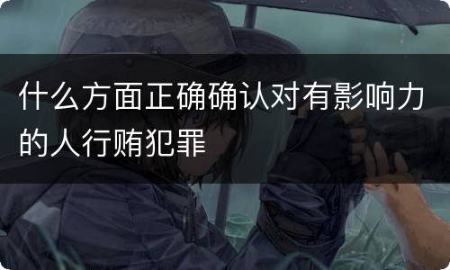 什么方面正确确认对有影响力的人行贿犯罪