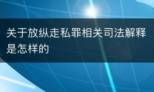 关于放纵走私罪相关司法解释是怎样的