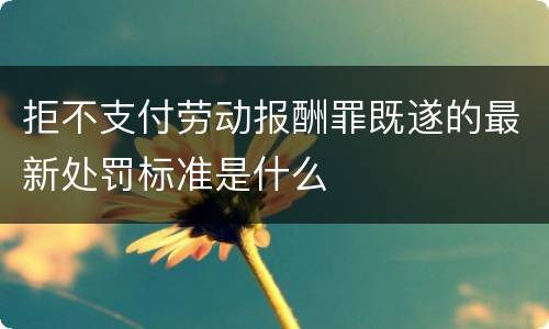拒不支付劳动报酬罪既遂的最新处罚标准是什么