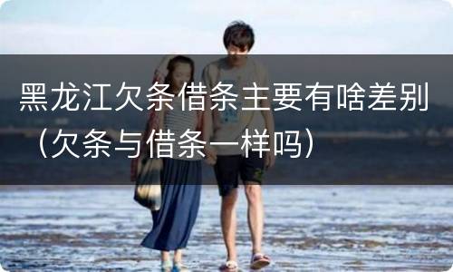 黑龙江欠条借条主要有啥差别（欠条与借条一样吗）