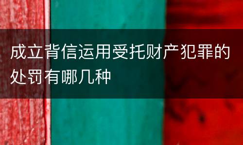 成立背信运用受托财产犯罪的处罚有哪几种