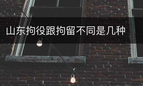 山东拘役跟拘留不同是几种