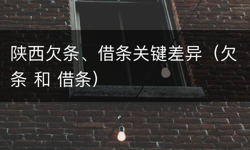 陕西欠条、借条关键差异（欠条 和 借条）