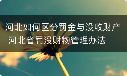 河北如何区分罚金与没收财产 河北省罚没财物管理办法