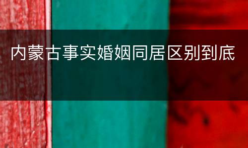 内蒙古事实婚姻同居区别到底