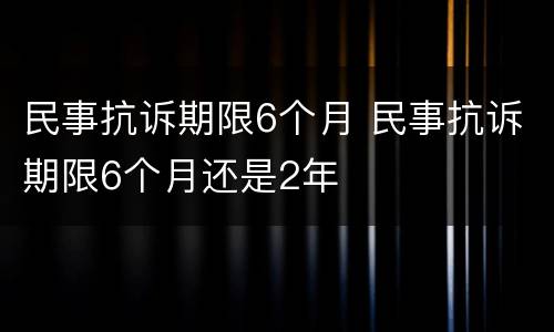 民事抗诉期限6个月 民事抗诉期限6个月还是2年