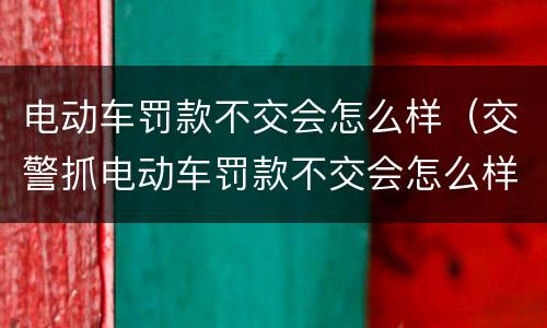 电动车罚款不交会怎么样（交警抓电动车罚款不交会怎么样）