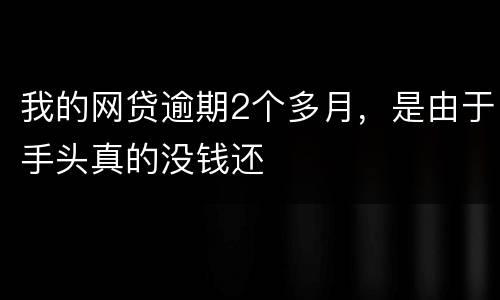 我的网贷逾期2个多月，是由于手头真的没钱还