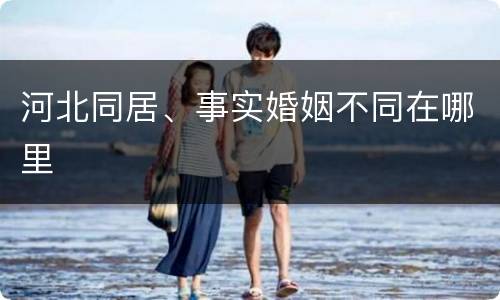 河北同居、事实婚姻不同在哪里