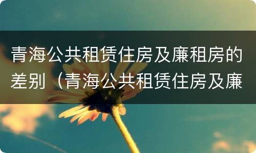 青海公共租赁住房及廉租房的差别（青海公共租赁住房及廉租房的差别是什么）