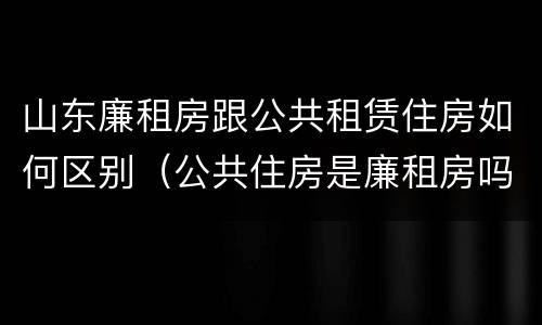 山东廉租房跟公共租赁住房如何区别（公共住房是廉租房吗）
