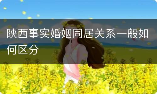 陕西事实婚姻同居关系一般如何区分