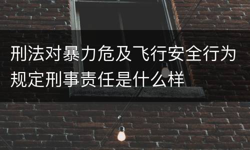 刑法对暴力危及飞行安全行为规定刑事责任是什么样