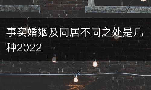 事实婚姻及同居不同之处是几种2022