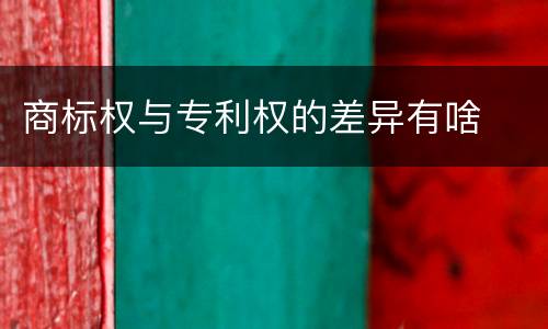 商标权与专利权的差异有啥