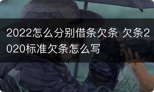 2022怎么分别借条欠条 欠条2020标准欠条怎么写