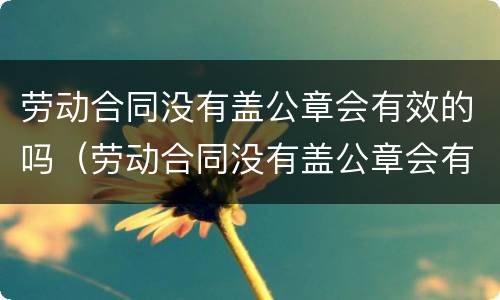 劳动合同没有盖公章会有效的吗（劳动合同没有盖公章会有效的吗怎么办）