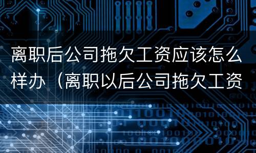 离职后公司拖欠工资应该怎么样办（离职以后公司拖欠工资怎么办）