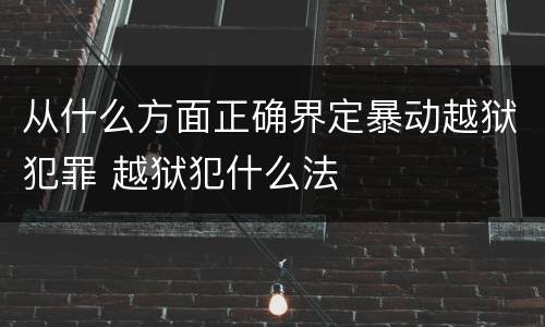 从什么方面正确界定暴动越狱犯罪 越狱犯什么法