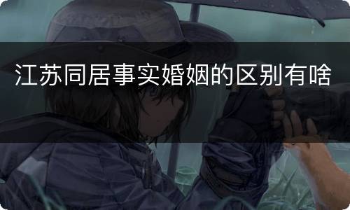 江苏同居事实婚姻的区别有啥