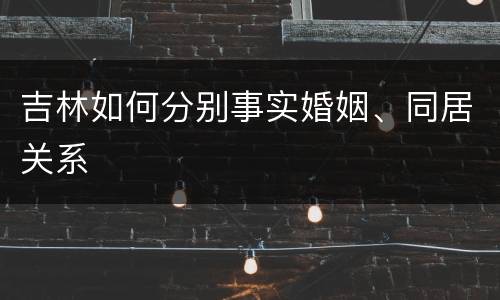 吉林如何分别事实婚姻、同居关系
