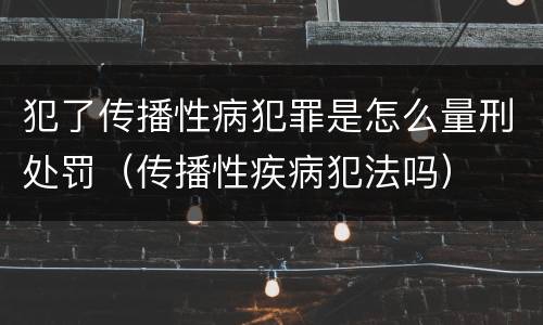 犯了传播性病犯罪是怎么量刑处罚（传播性疾病犯法吗）