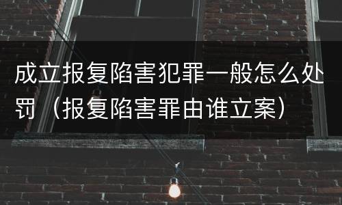 成立报复陷害犯罪一般怎么处罚（报复陷害罪由谁立案）