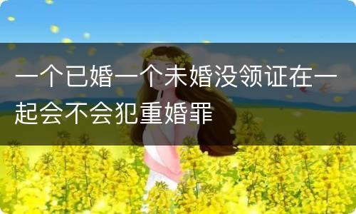 一个已婚一个未婚没领证在一起会不会犯重婚罪