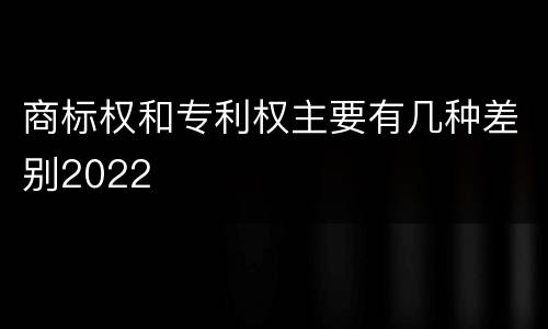 商标权和专利权主要有几种差别2022