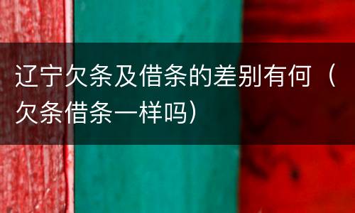 辽宁欠条及借条的差别有何（欠条借条一样吗）