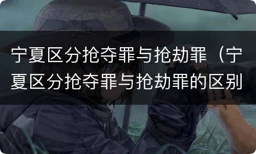 宁夏区分抢夺罪与抢劫罪（宁夏区分抢夺罪与抢劫罪的区别）