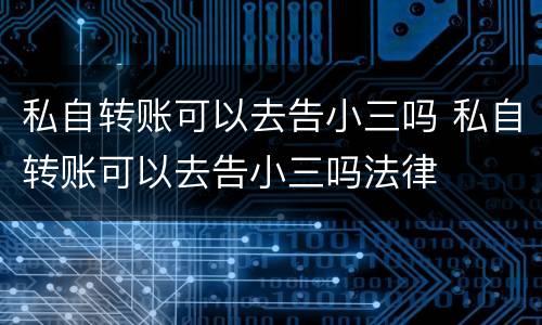 私自转账可以去告小三吗 私自转账可以去告小三吗法律