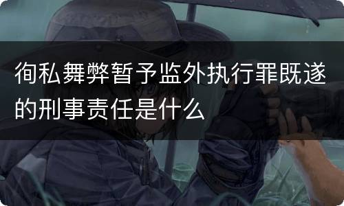 徇私舞弊暂予监外执行罪既遂的刑事责任是什么