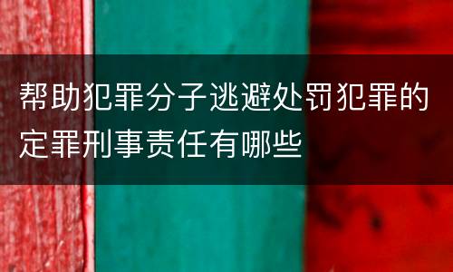帮助犯罪分子逃避处罚犯罪的定罪刑事责任有哪些