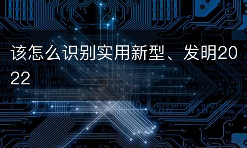 该怎么识别实用新型、发明2022