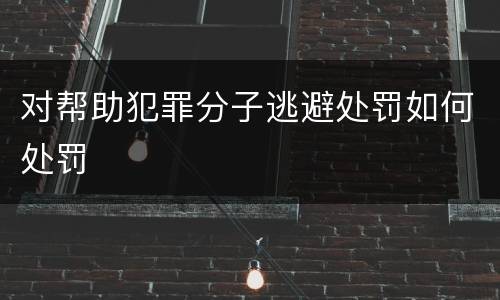 对帮助犯罪分子逃避处罚如何处罚
