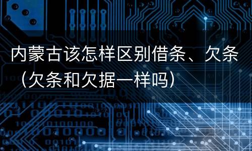 内蒙古该怎样区别借条、欠条（欠条和欠据一样吗）