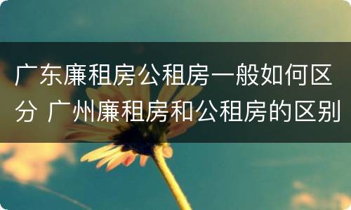 广东廉租房公租房一般如何区分 广州廉租房和公租房的区别