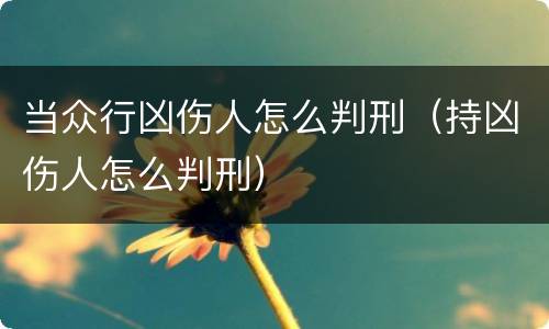 当众行凶伤人怎么判刑（持凶伤人怎么判刑）