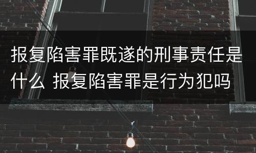 报复陷害罪既遂的刑事责任是什么 报复陷害罪是行为犯吗