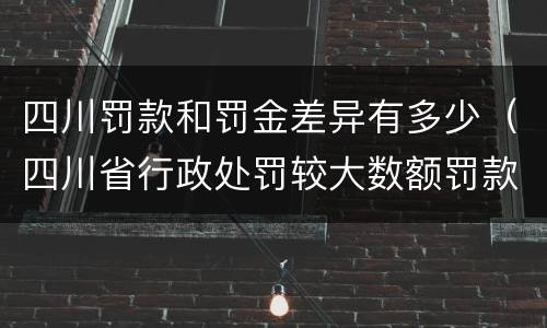 四川罚款和罚金差异有多少（四川省行政处罚较大数额罚款是多少）