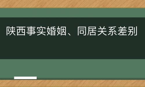 陕西事实婚姻、同居关系差别
