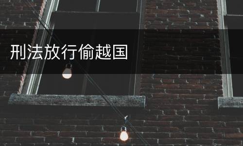 刑法放行偷越国
