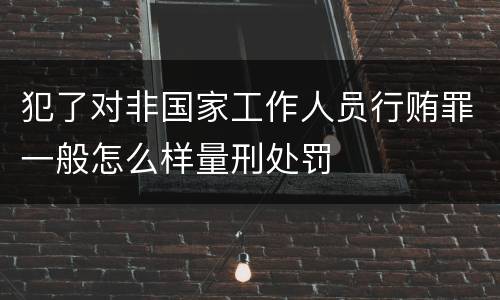 犯了对非国家工作人员行贿罪一般怎么样量刑处罚