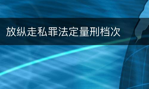 放纵走私罪法定量刑档次