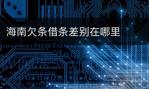 海南欠条借条差别在哪里