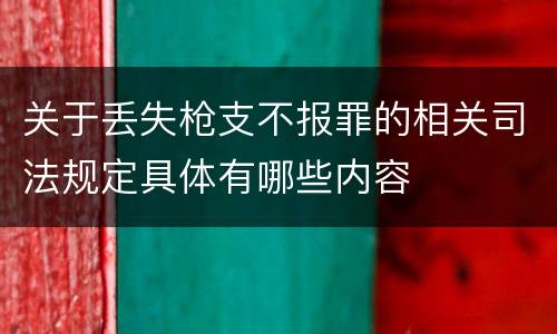 关于丢失枪支不报罪的相关司法规定具体有哪些内容