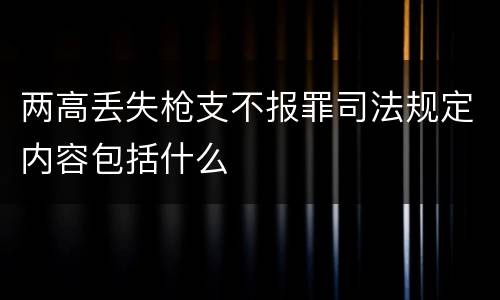 两高丢失枪支不报罪司法规定内容包括什么