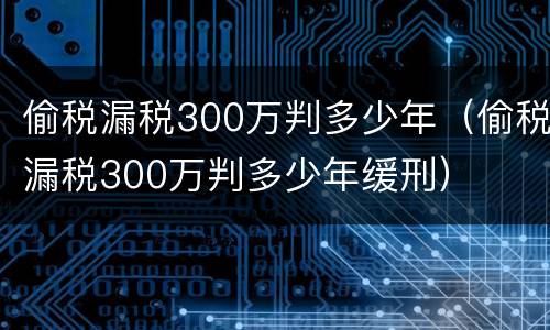 偷税漏税300万判多少年（偷税漏税300万判多少年缓刑）
