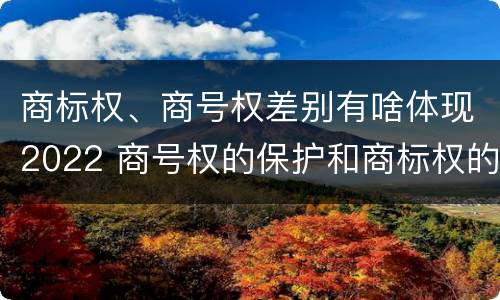 商标权、商号权差别有啥体现2022 商号权的保护和商标权的保护一样是全国性范围的